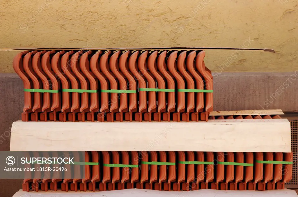 Stack of roofing tiles