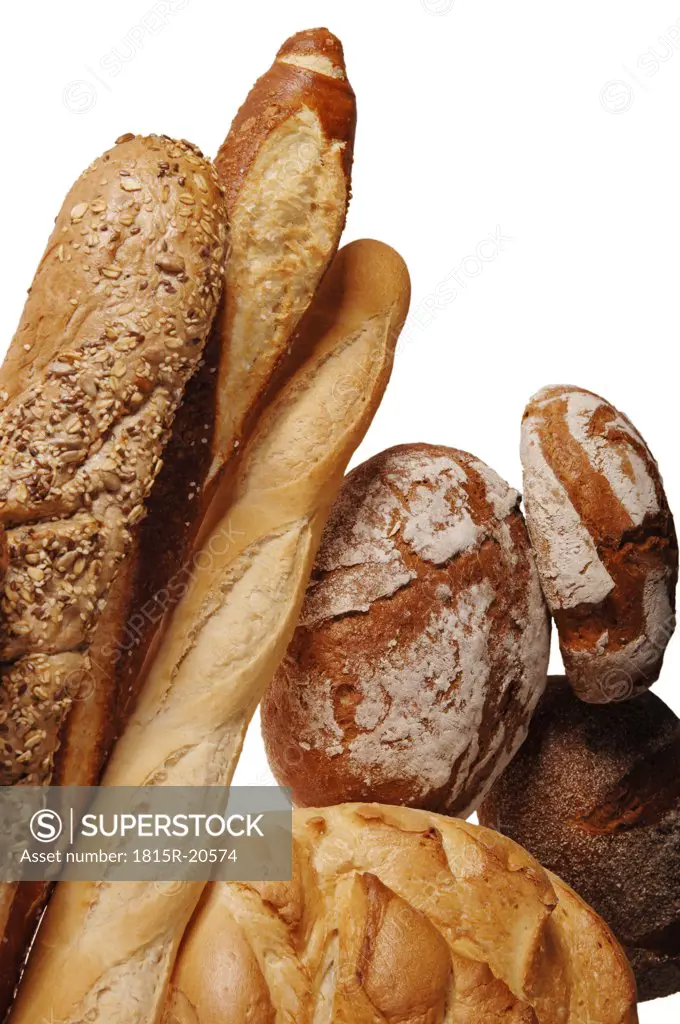 Various sorts of bread, close-up