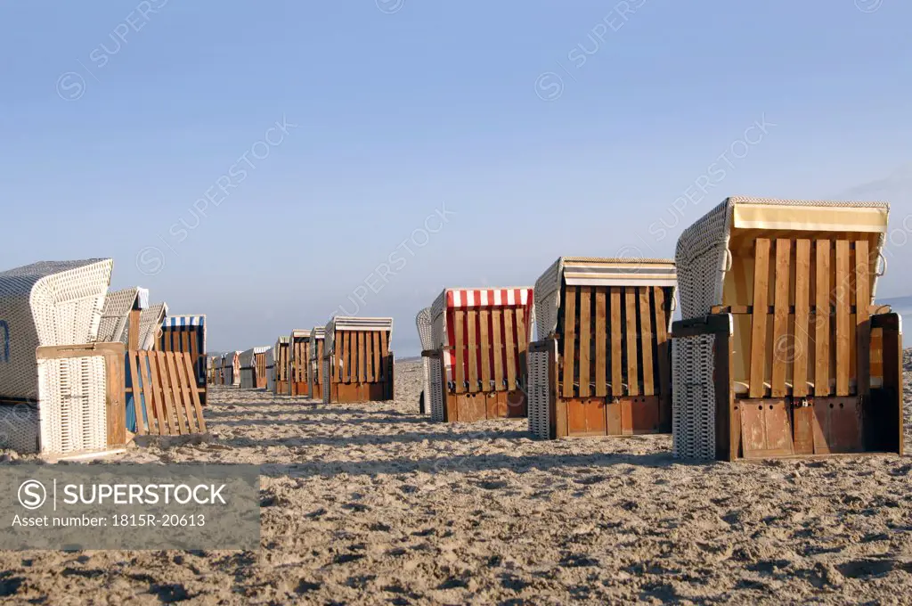 Beach chairs on beach