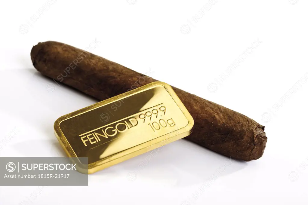 Gold bar and cigar