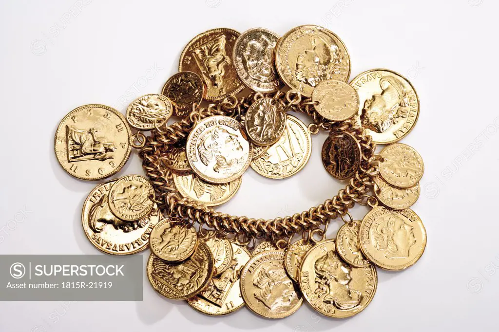 Bracelet with golden coins