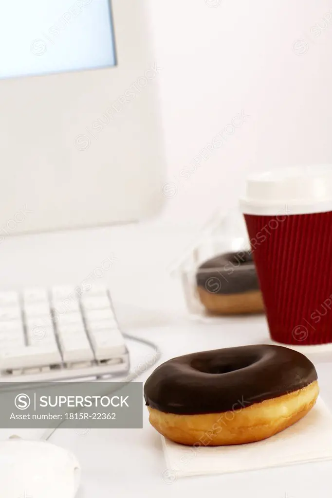 Donut on office desk