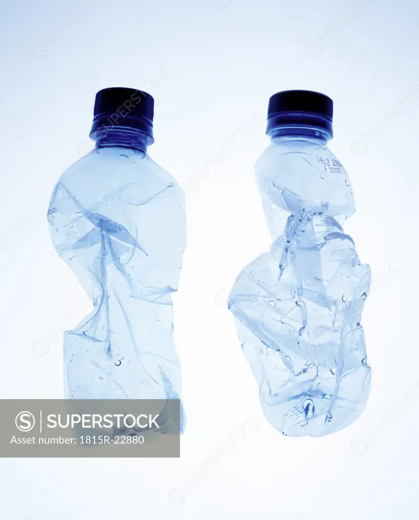 Crumpled water bottles