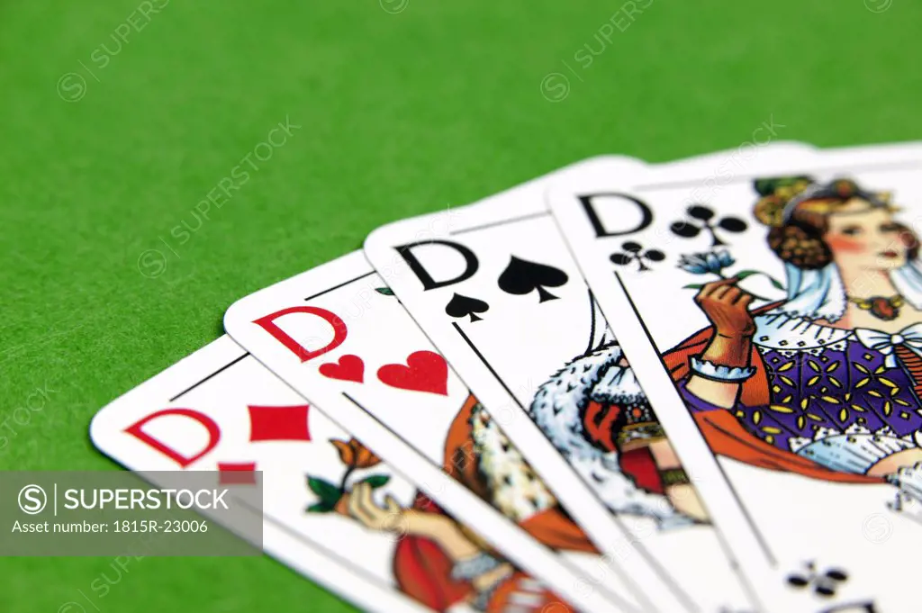 Set of playing cards, close-up