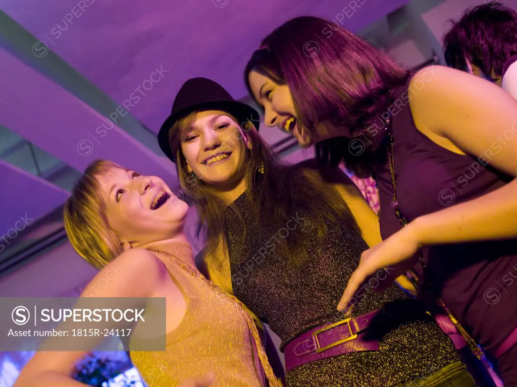 Three girls on party