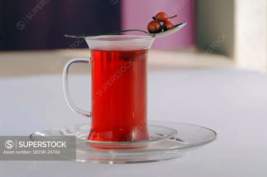 Rose hip tea in glass