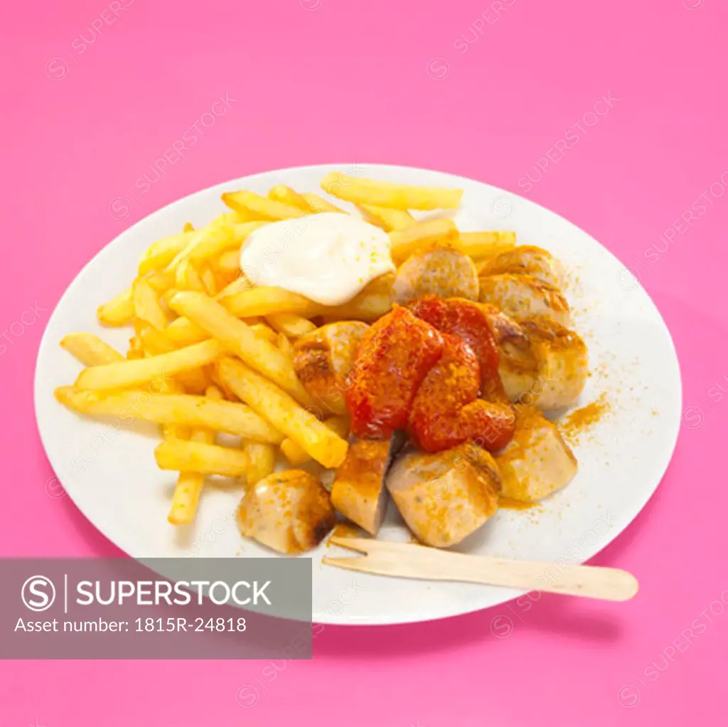 Currywurst and french fries