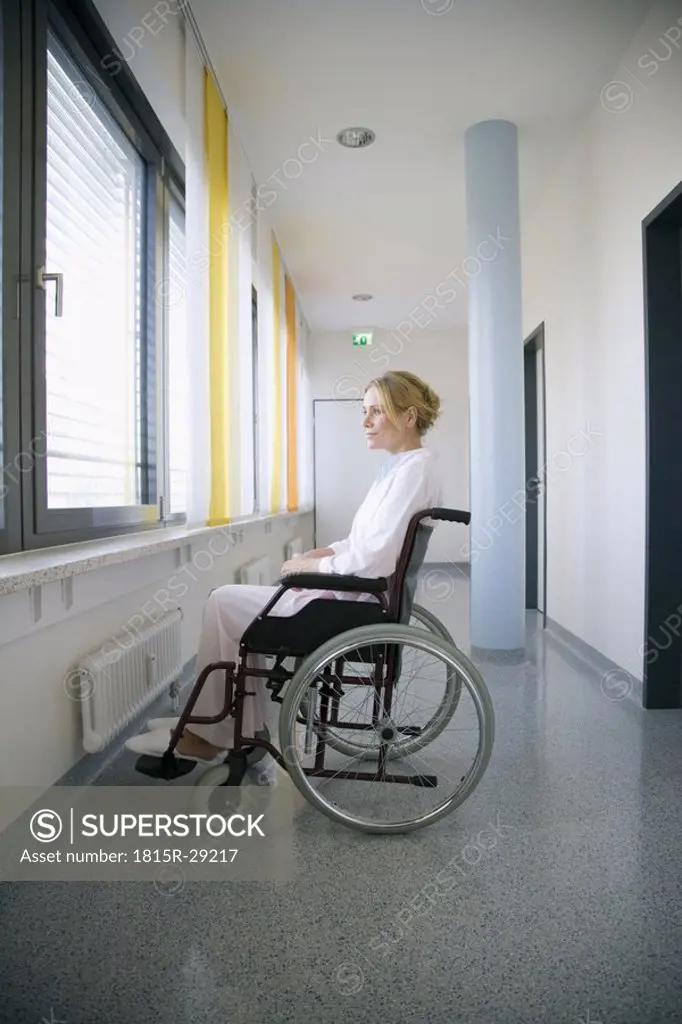 Woman sitting in a wheelchair