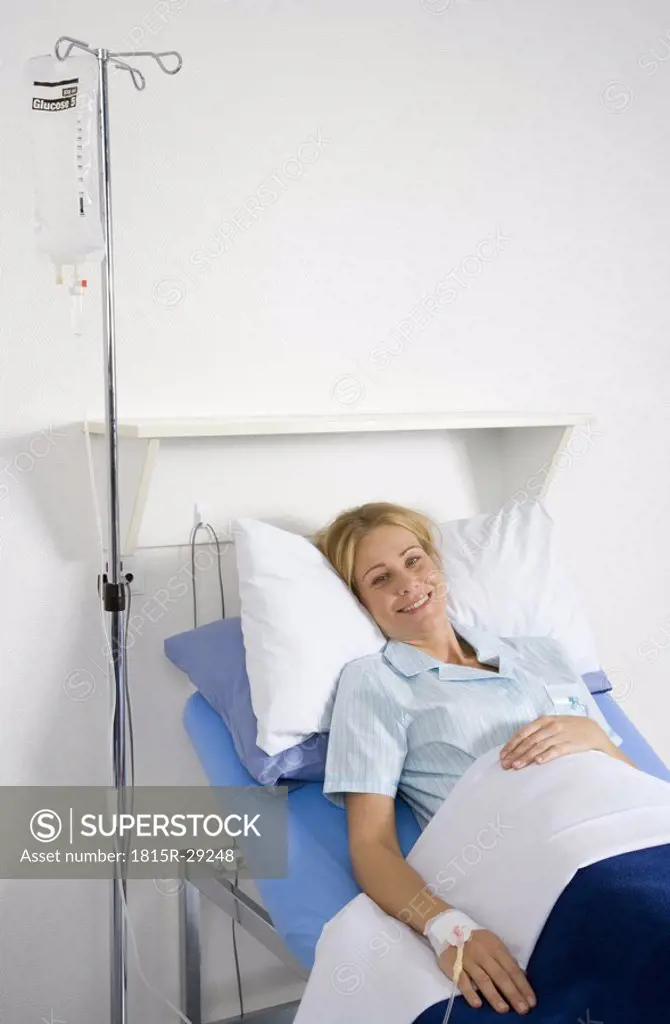 Female patient getting a drip infusion