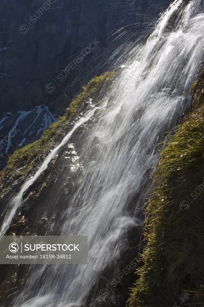 Austria, Tirol, Karwendel, Waterfall, close-up