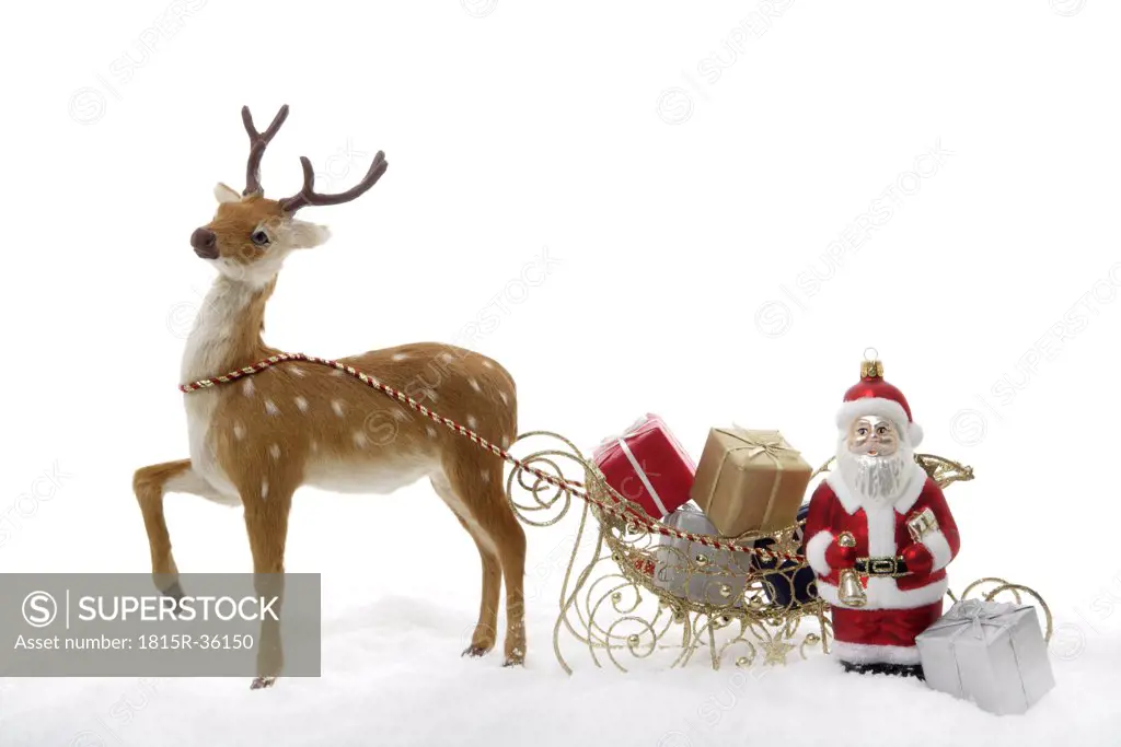 Christmas decoration, Santa Claus with sledge