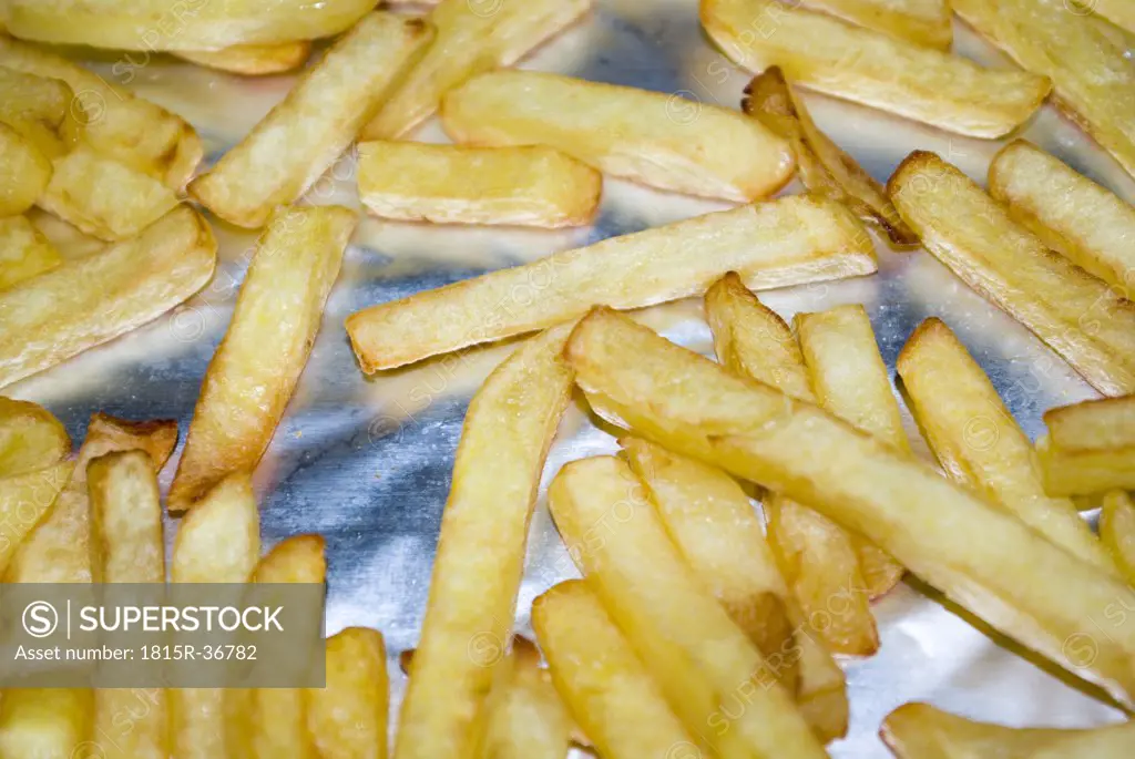 French fries on baking tray
