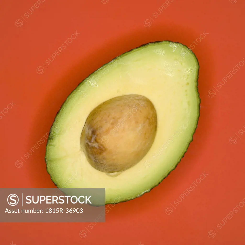 Avocado, cross section, elevated view