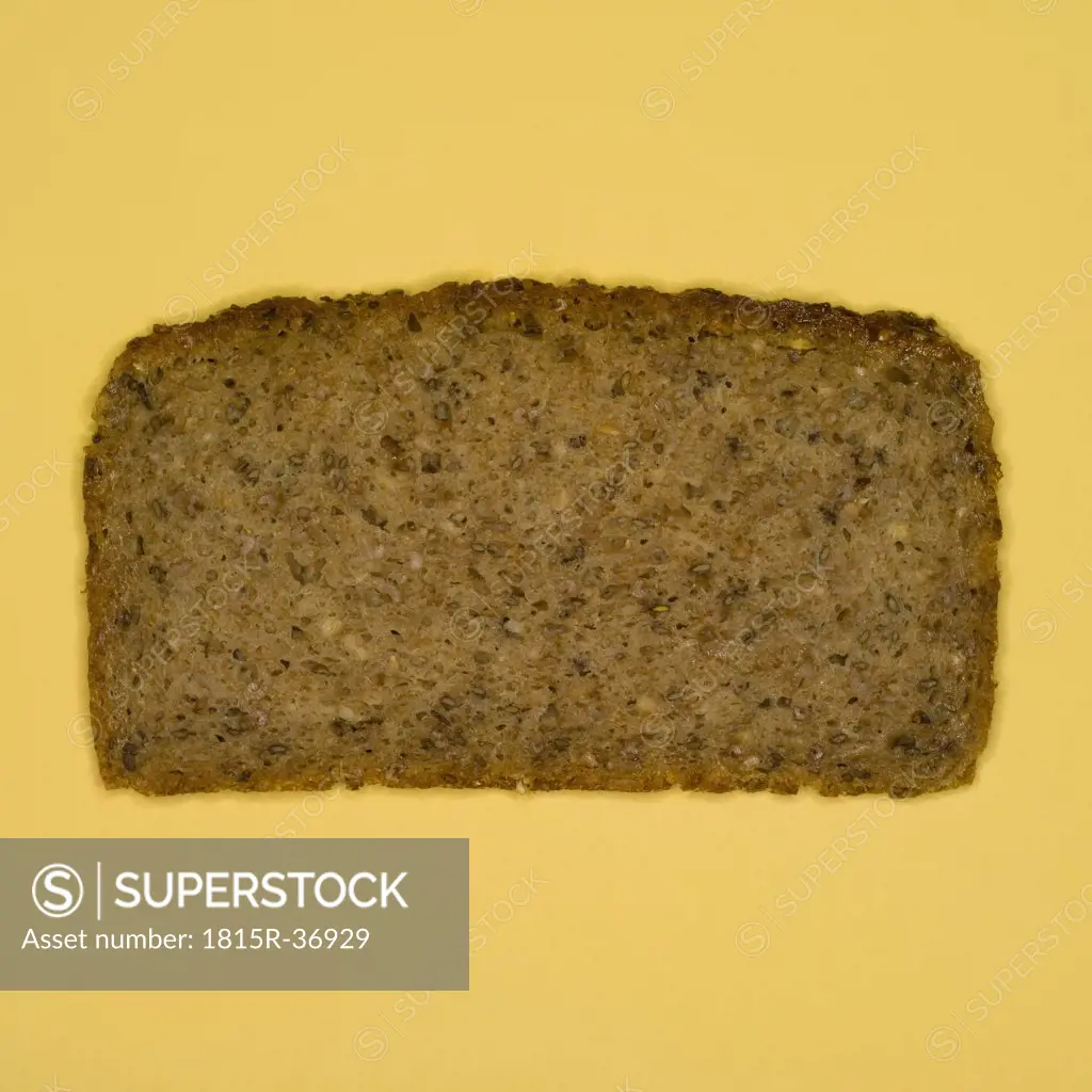 Slice of bread, elevated view