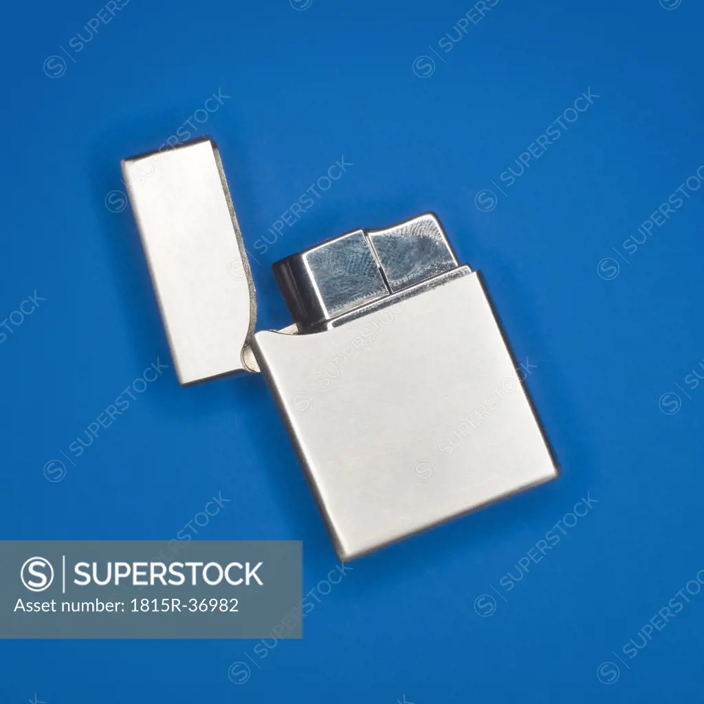 Silver Cigarette Lighter, elevated view