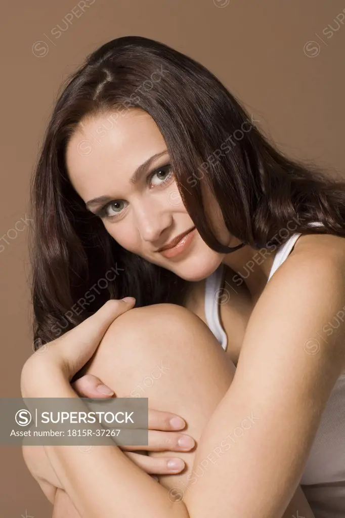 Brunette woman, portrait, close-up