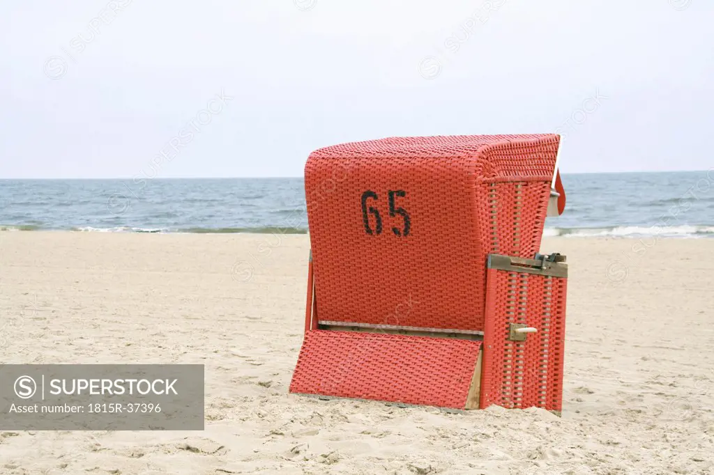 Beach chair on beach