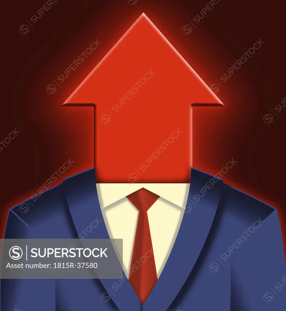 Businessmen with arrow-shaped head
