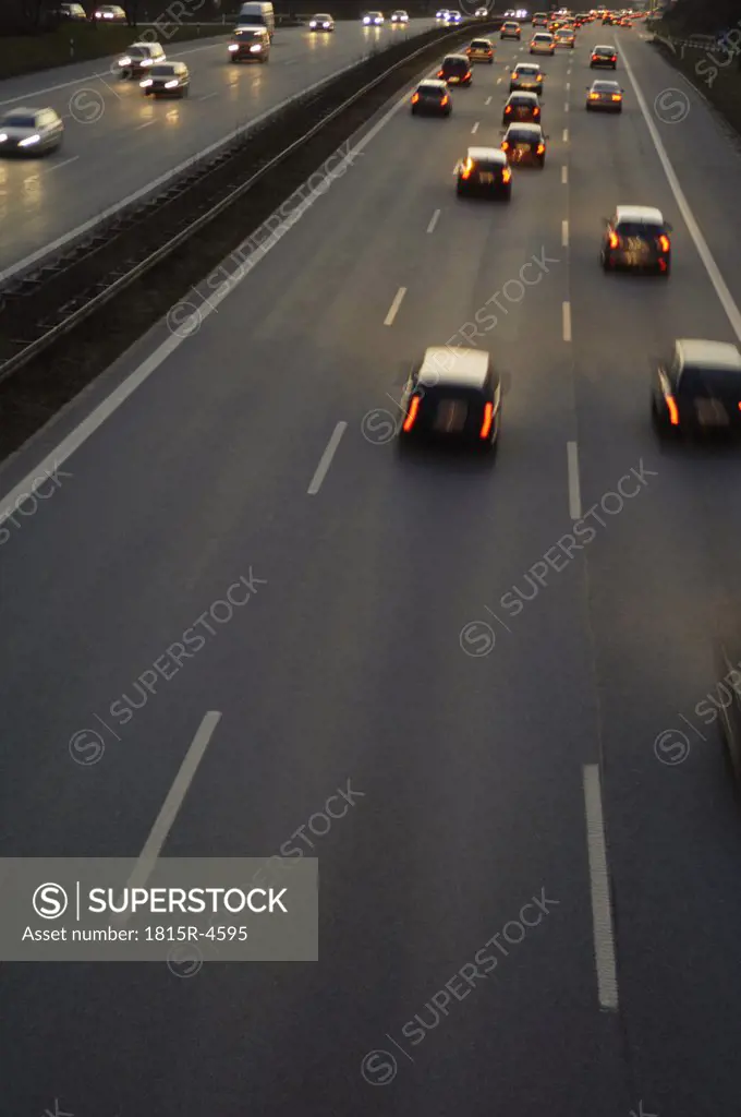 Germany, Traffic on freeway in the evening