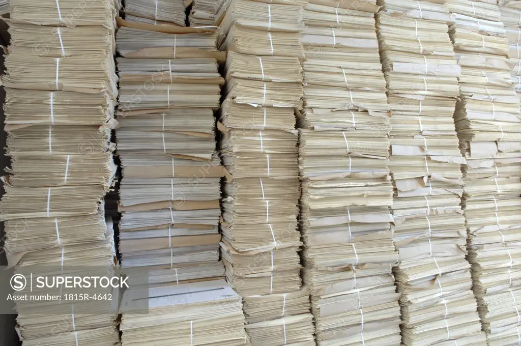 Stacks of paper, close up