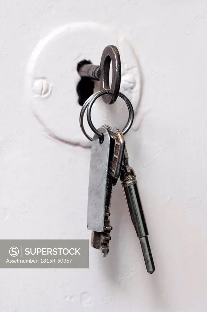Key in keyhole, close_up