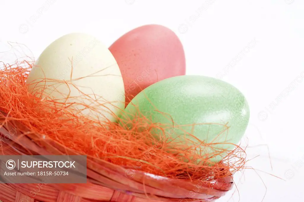 Easter nest with coloured eggs