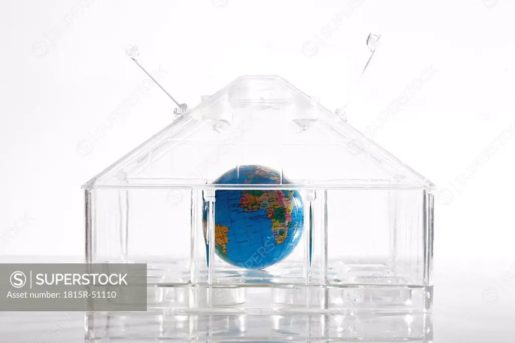 Globe in glass house