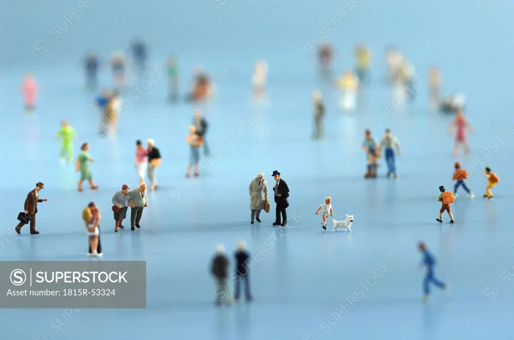 Large group of figurines representing society