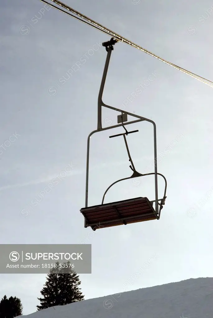 Germany, Allgaeu, Empty ski lift chairs