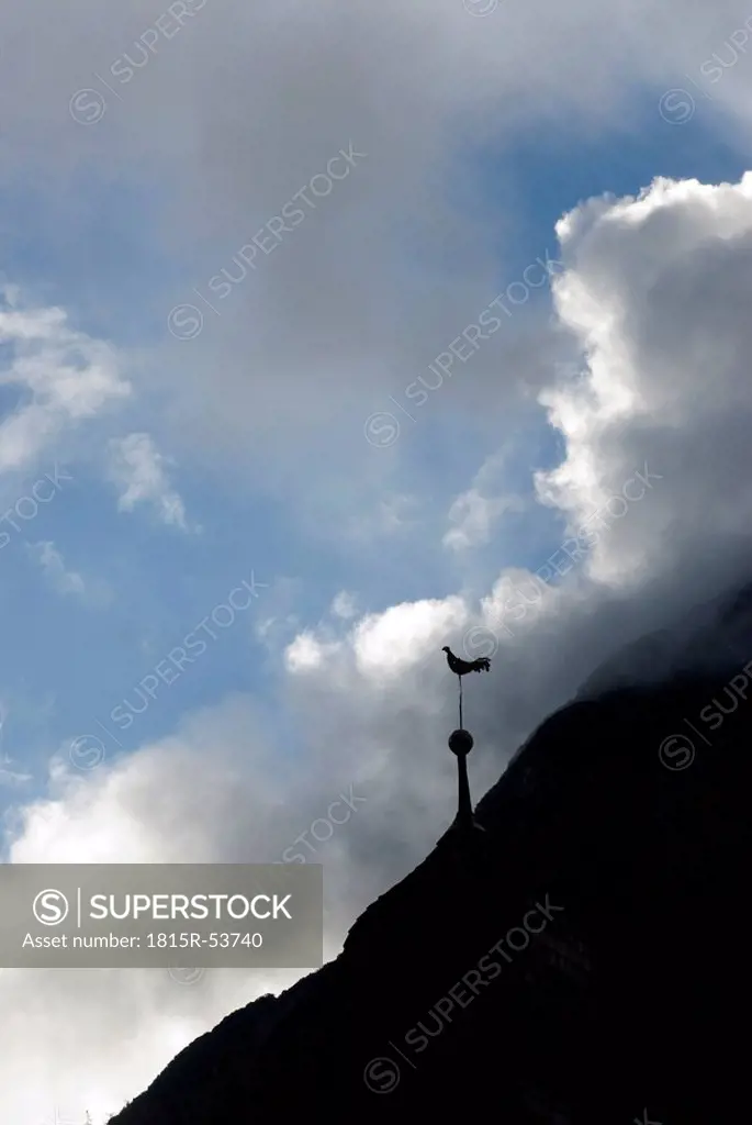 Austria, Tyrol, Weathercock in mountain scenery