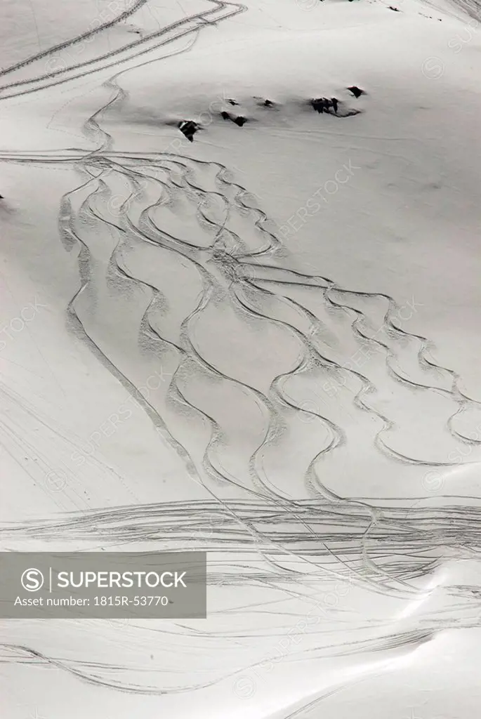Switzerland, Arosa, tracks in the snow