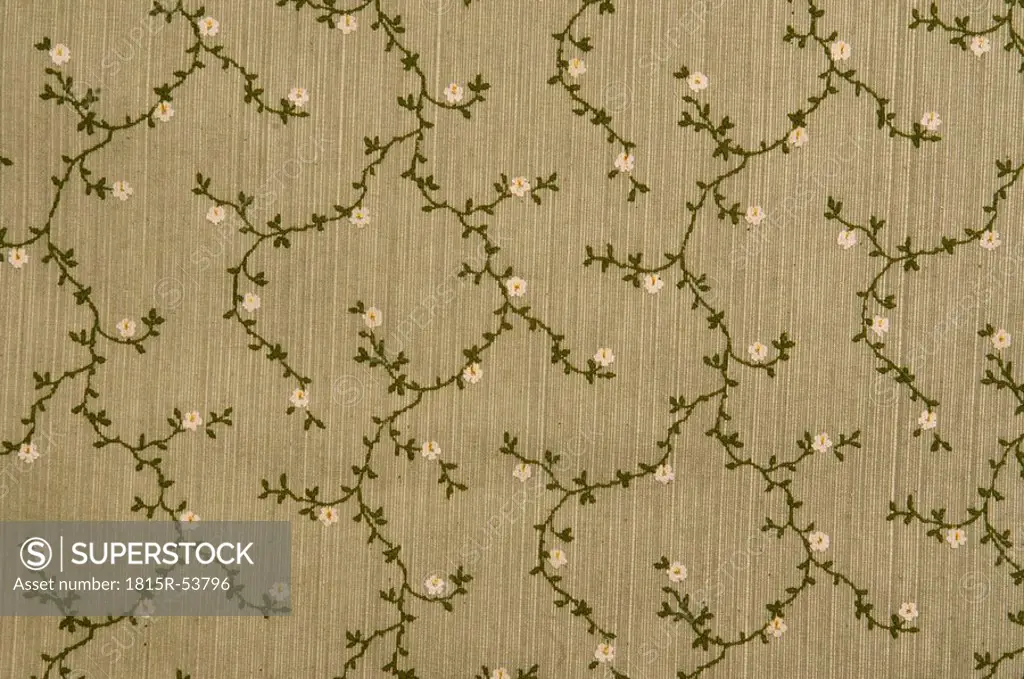 Floral fabric wallpaper, full frame