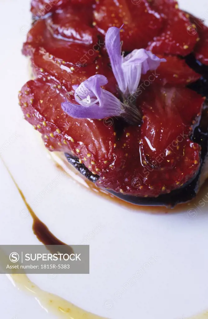 foie-gras con fresas y vinagre viejo, restaurant fonda xesc, gombren, catalonia, spain