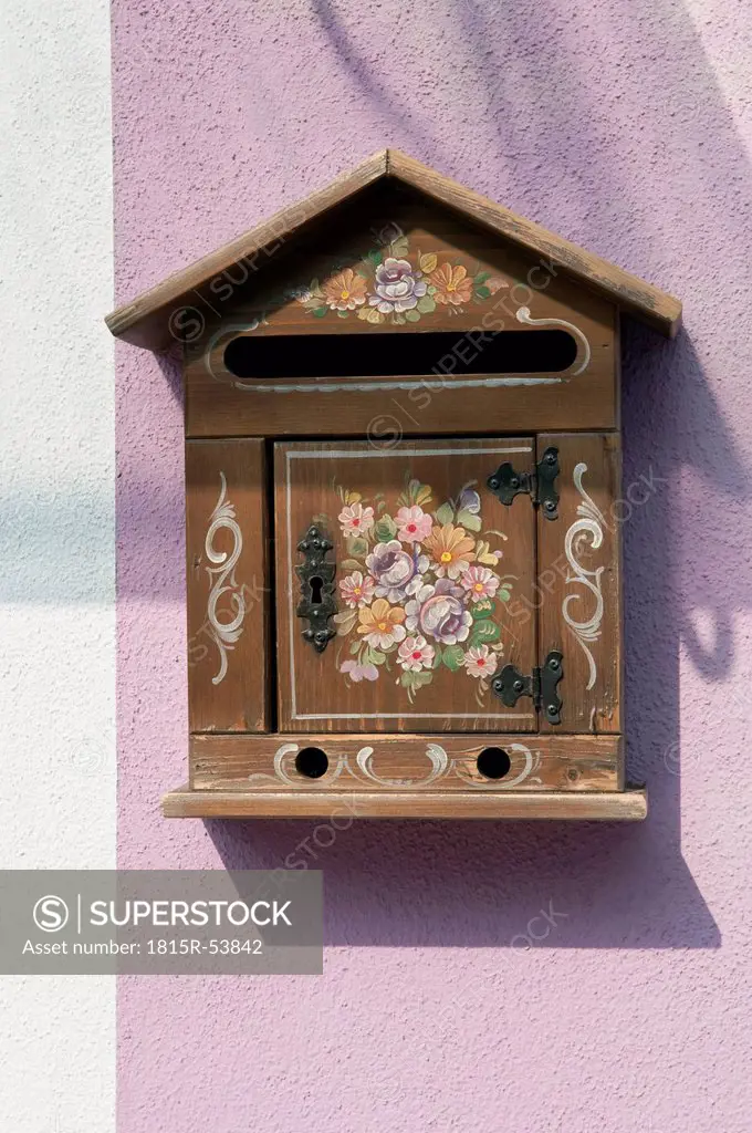 Italy, Venice, Letterbox on house front, close_up