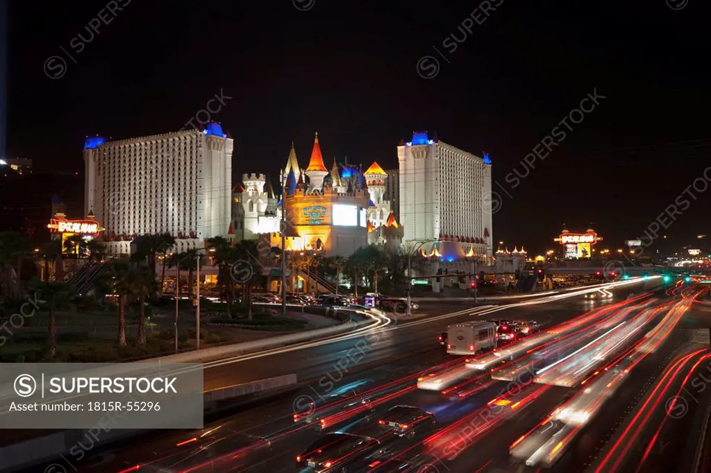 USA, Las Vegas, Excalibur hotel and casino at night