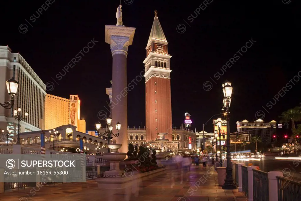 USA, Las Vegas, Hotel Venetian at night