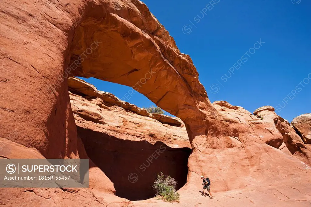 USA, Utah, Arches National Park, Hiker