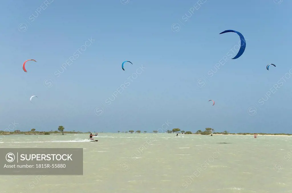 Egypt, The Red Sea, Kiteboarder