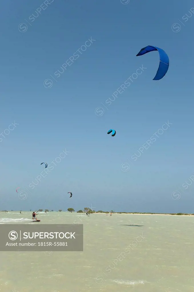 Egypt, The Red Sea, Kiteboarder