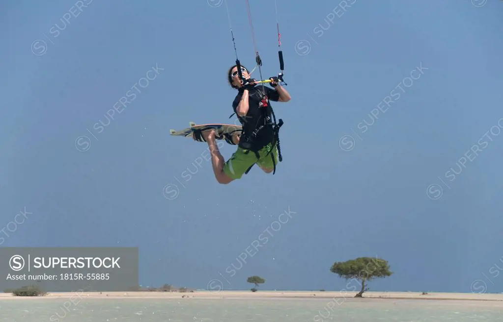 Egypt, The Red Sea, Female Kitesurfer