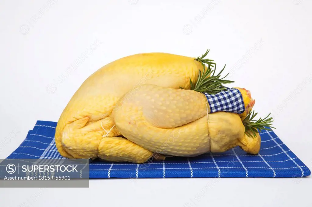 Raw chicken on dish towel, close_up