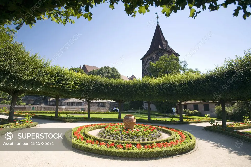 Germany, Nuremberg, Garden of the Emperor´s Castle