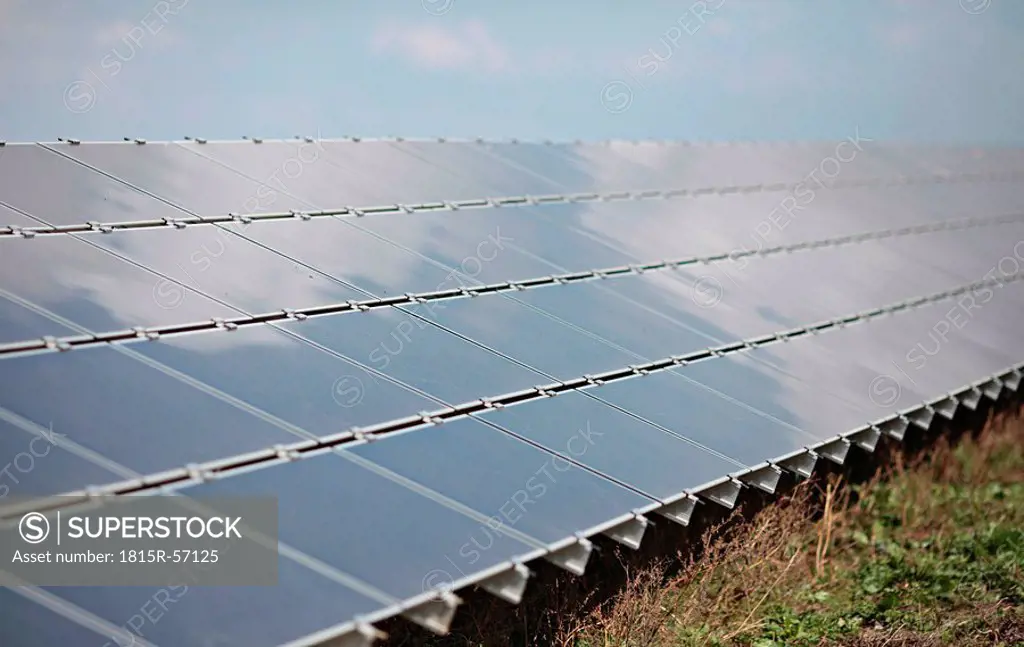 Germany, Bavaria, Penzing, Solar cells on solar plant