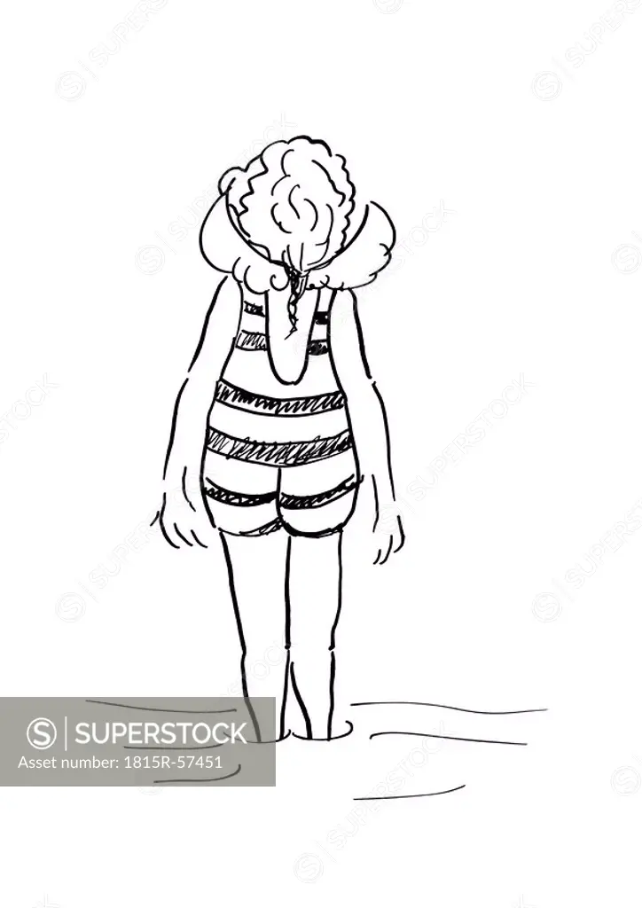 Illustration, Angel wearing swimsuit