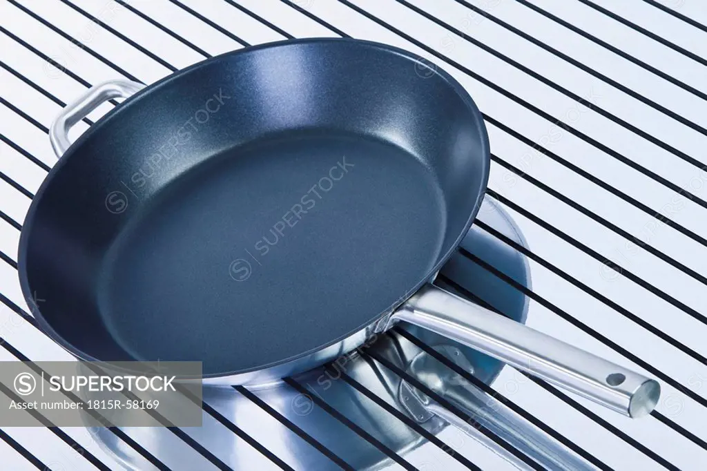 Empty frying pan, elevated view