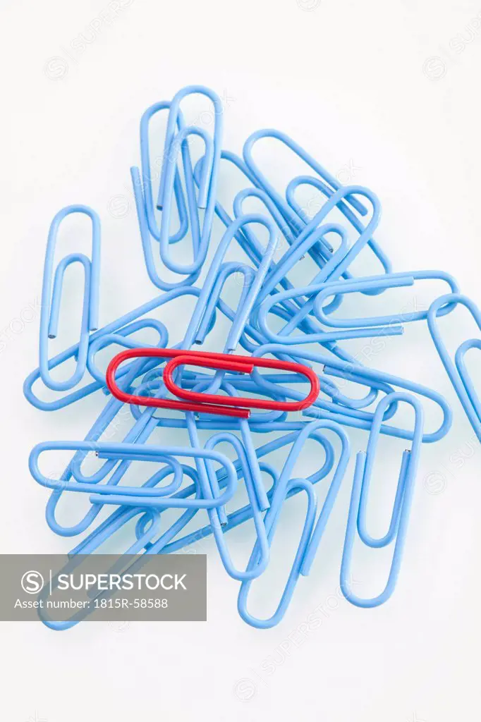 Pile of paper clips, elevated view