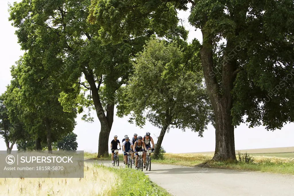 Germany, Bavaria, group of cyclists