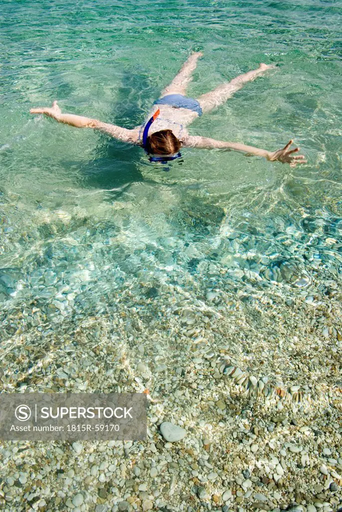 Greece, Ithaca, Woman snorkelling