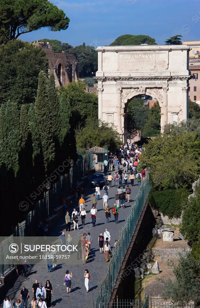 Italy, Rome, The Arch of Titus, tourists