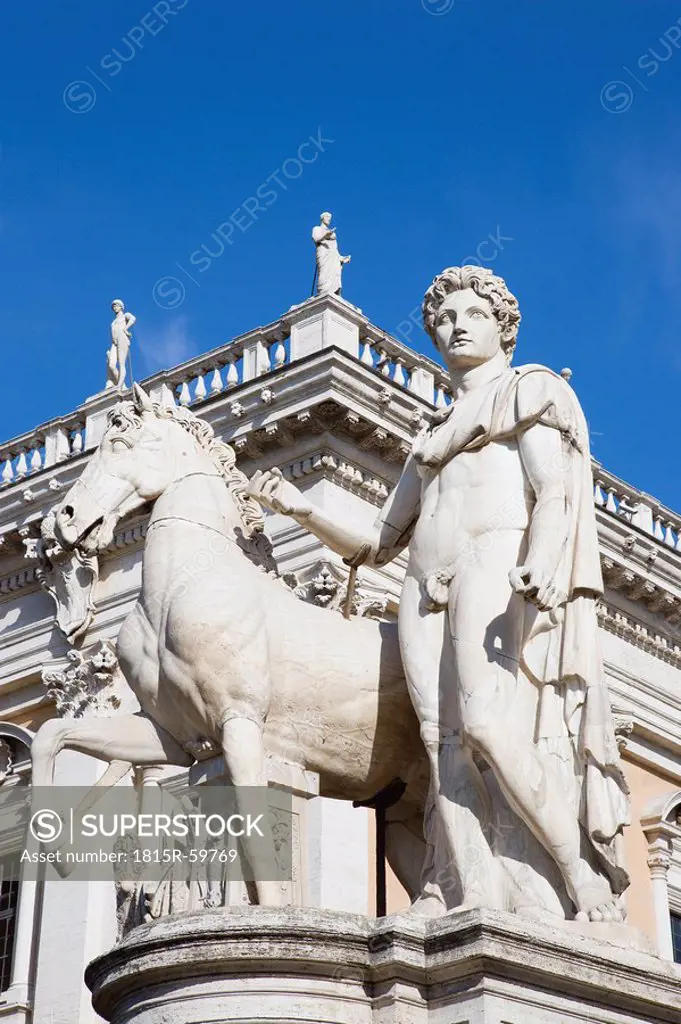 Italy, Rome, Palazzo Nuovo, Statue in foreground